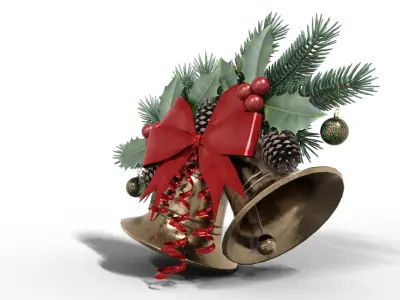 Garland Bell Christmas Decorations Low-poly 3D model