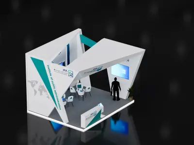 booth 6x5 3 side open  3D model