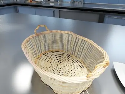 Modern Wicker Basket 3D model
