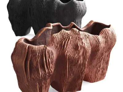 Raw coral vase Low-poly 3D model