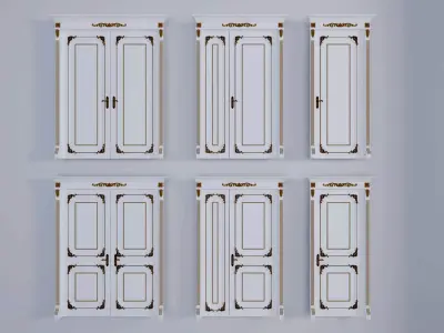 Luxury Classic baroque carved door 3D model