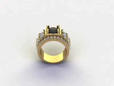 Man ring with 18k gold in Asia R6 3D model