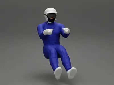 Racing driver in the car  3D print model