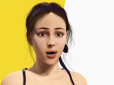 Realistic Female Athlete in Sportswear  Maya Ready Low-poly 3D model