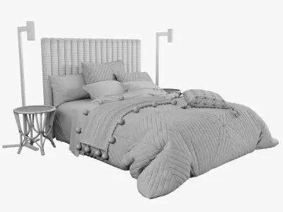 Bed modern 3D model