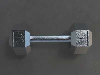 Dumbbell 10 lbs Free low-poly 3D model