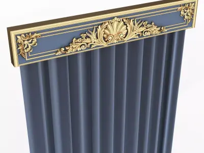Cornice Classic Curtain 09 Low-poly 3D model