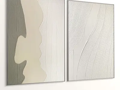 Plaster Two Photo Frame 364 Low-poly 3D model