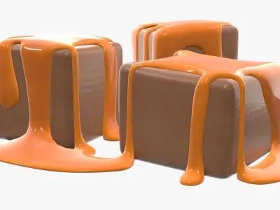 Candy poured with caramel 3D model