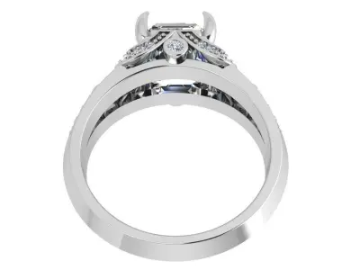 Emerald Diamond Ring 3785 3D print model