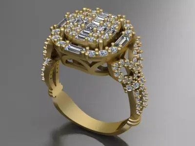 Luxury Jewelry Ring BRG 3D print model