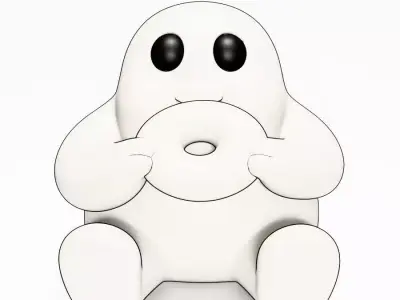 Cutie Donut Ghost Rigging toy 3D print model