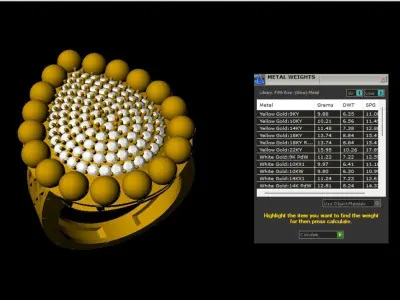 Pear Colour stone Ring 3d Printable design 3D print model