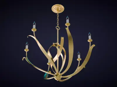 Menefee Gold Chandelier Low-poly 3D model