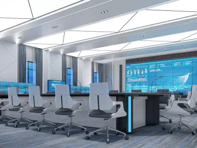 Command room monitoring center 3D model