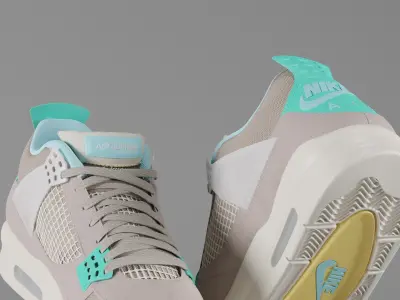 Jordan 4 Union LA Taupe Haze Low-poly 3D model