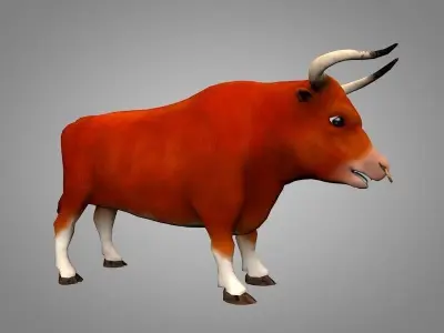 Bull or bizon Low-poly 3D model