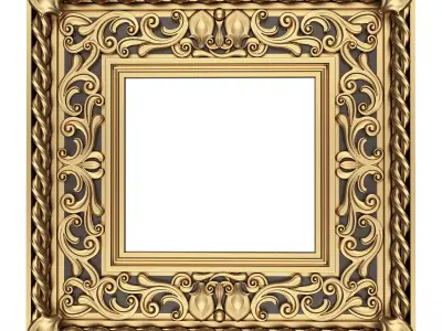 Classic Frame and Mirror 067 Low-poly 3D model