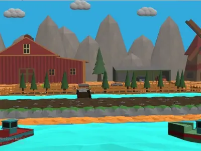 Field farm  Free low-poly 3D model