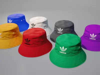 Bucket Hat PBR Low-poly 3D model ADIDAS Low-poly 3D model