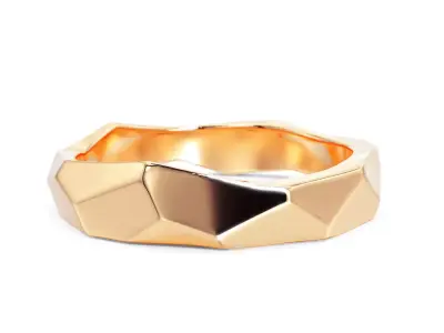 geometric gold ring 3D print model