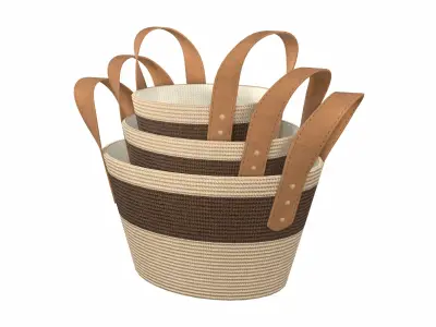 Decor Basket Set of 3 3D model