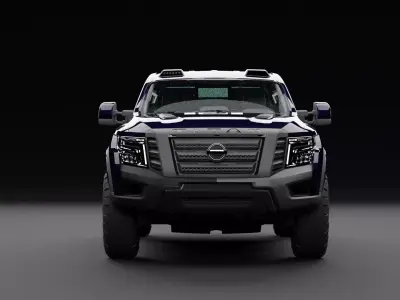 Nissan 4x4 Car Metallic Blue Dark Low-poly 3D model