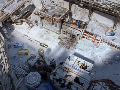 Industrial snow scene 3D model