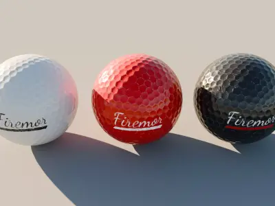 Golf Ball v1 with 2K Textures 3D model