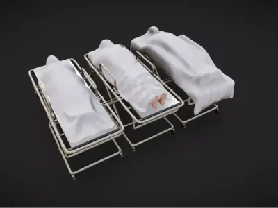 Morgue Assets Low-poly 3D model
