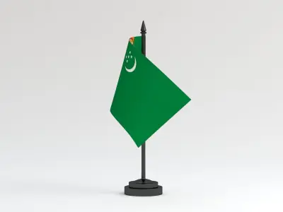 Table Flag Turkmenistan 3D model