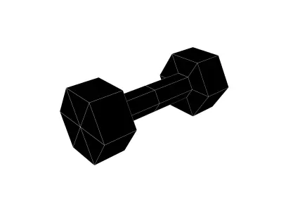 Low poly Dumbbell v1 001 Low-poly 3D model