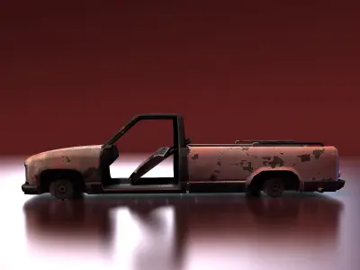 Junkyard Pickup Low-poly 3D model