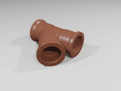 Pipe Y PVC - Water - Cano 3D model