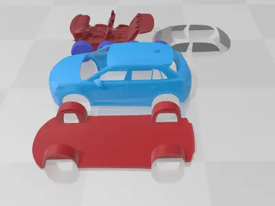 Fiat 600e - Separate Parts STL Model 3D print model