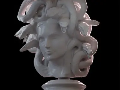 Medusa Bust Mythological Gorgon Head  3D print model