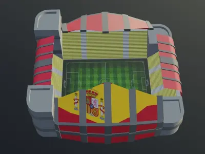 Football Stadium - Spain Low-poly 3D model