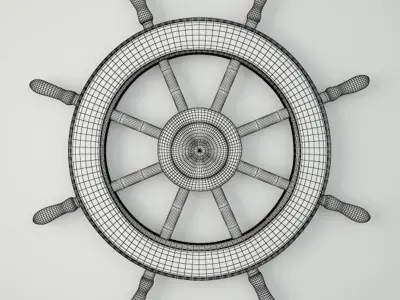 Wood Wheel Wall Decor 3D model