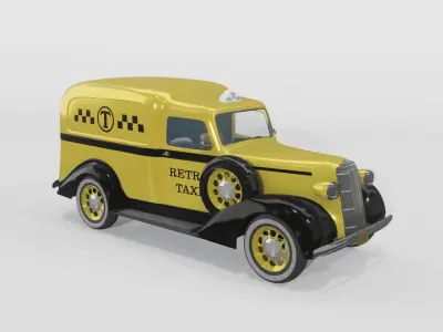 DodgeTaxi Retro 1936 3D 3D model
