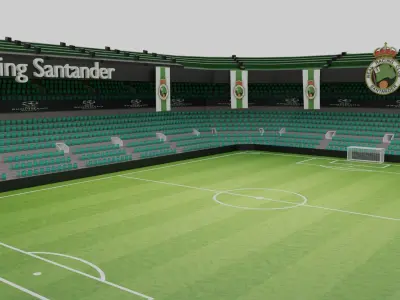 Racing Santander Football Stadium Low-poly 3D model