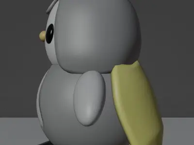 Little pingu with cape Free 3D model