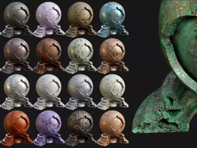 Patina Material Collection 01-20 - PBR - Seamless - 4k - SBSAR