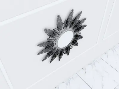 Decorative Metal Mirror plants with gold stainless m14 3D model