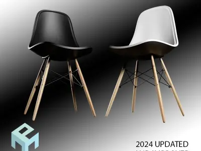 Nordic Chair Set Low-poly 3D model