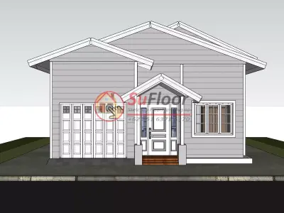 House 8x13m code 652 - Sketchup 3D model 3D model 3D model