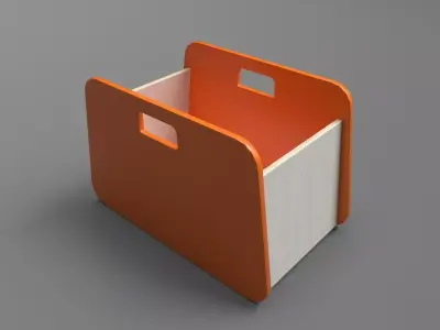 BacUp1Box Orange Low-poly 3D model