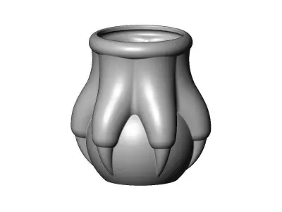 Carved six paws claw legs eagle classic baroque urn and vase  3D print model