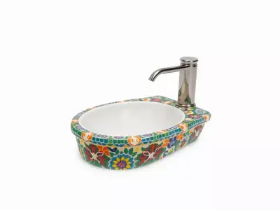 Colorful Mosaic Basin model pack Low-poly 3D model