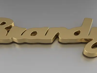 Brandy Name Plate Pendant Gold Silver Platinum Luxury Jewelry 3D print model