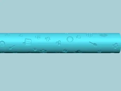 Texture Roll 44 Bee Negative - Fondant Decoration Maker 3D print model